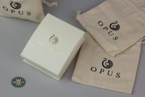 Opus Jewellery: Logo printing on NewMan packaging.