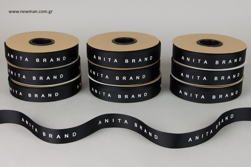 Grosgrain ribbons with printing for Anita Brand’s cosmetics.