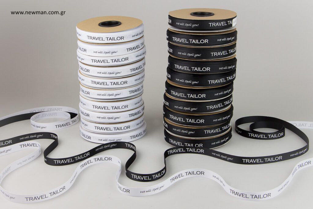 Printing on branded ribbon.