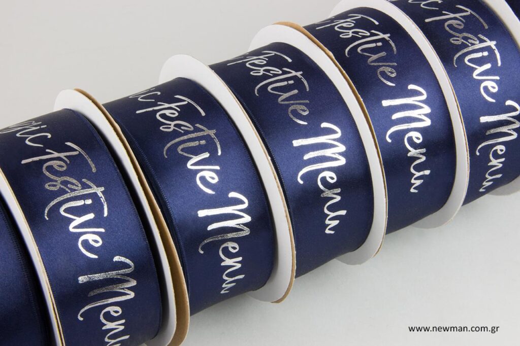 Magic Festive Menu: Printed ribbons for a catering company.
