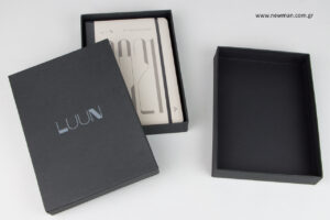 LUUN: Printed boxes with corporate brand name by Newman.
