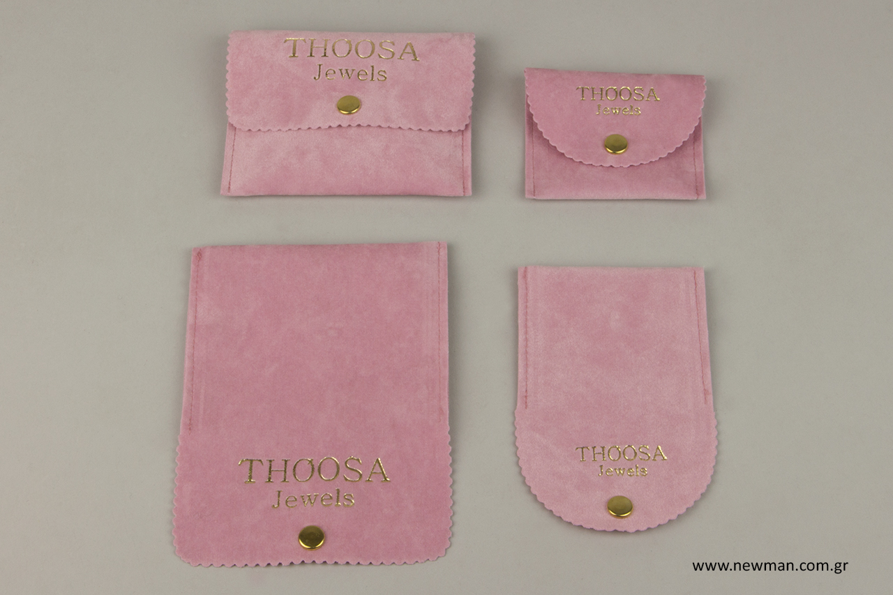 Branded jewellery pouches with the print of your choice.