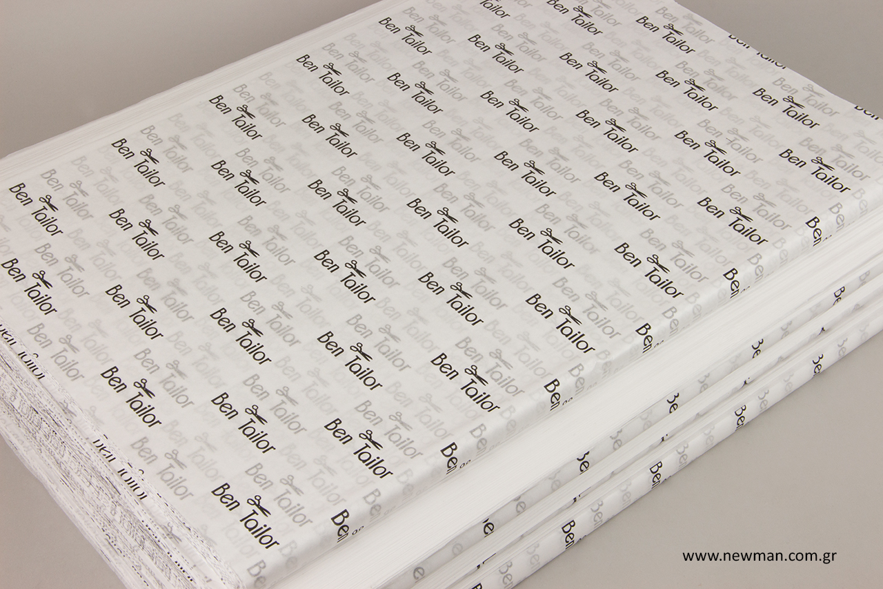 Tissue papers with printed logo.