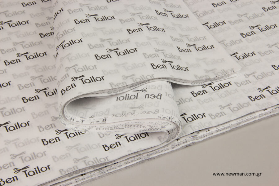 Ben Tailor: Tissue paper with logo.