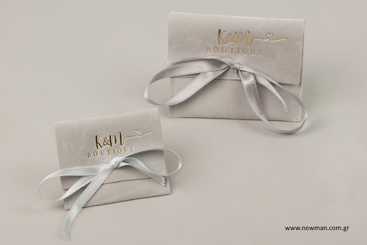 Gold hot-foil printing on Newman jewellery cases.