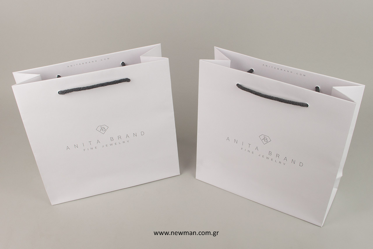 Branded bags for Anita Brand’s jewellery and cosmetics.