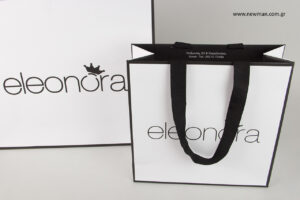 Eleonora boutique in Chania, Crete: NewMan printed shopping bags.