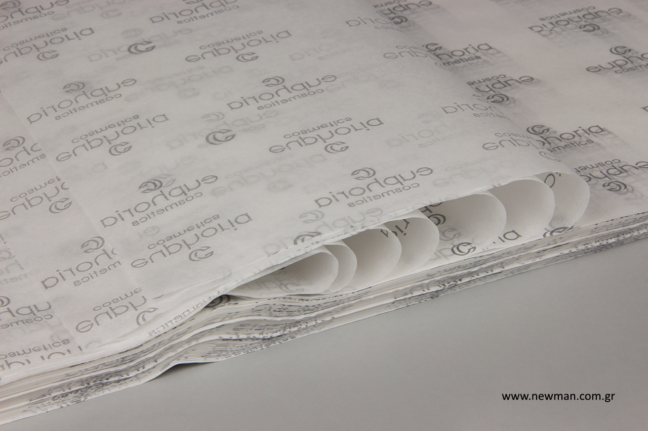 Tissue paper with logo printing.