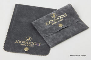 JOOKAJOOLS: Jewellery pouch cases with printed logo.