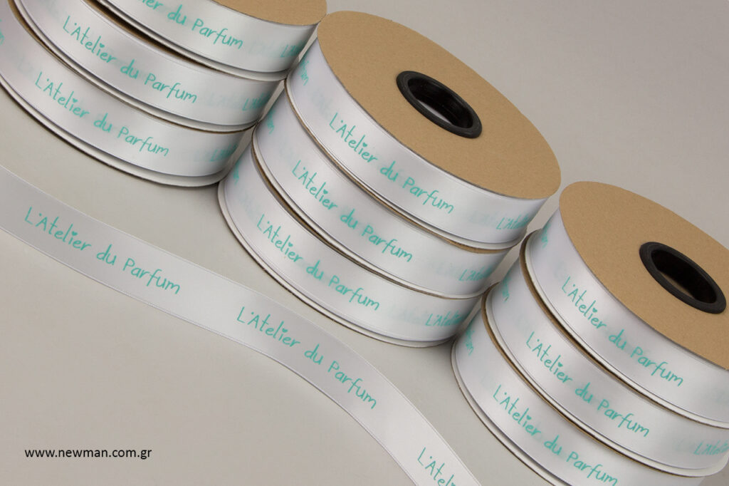 L’Atelier du Parfum: Printed ribbons for packaging stuff, made by NewMan company.