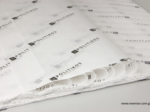 Politikos: Logo printing on tissue paper