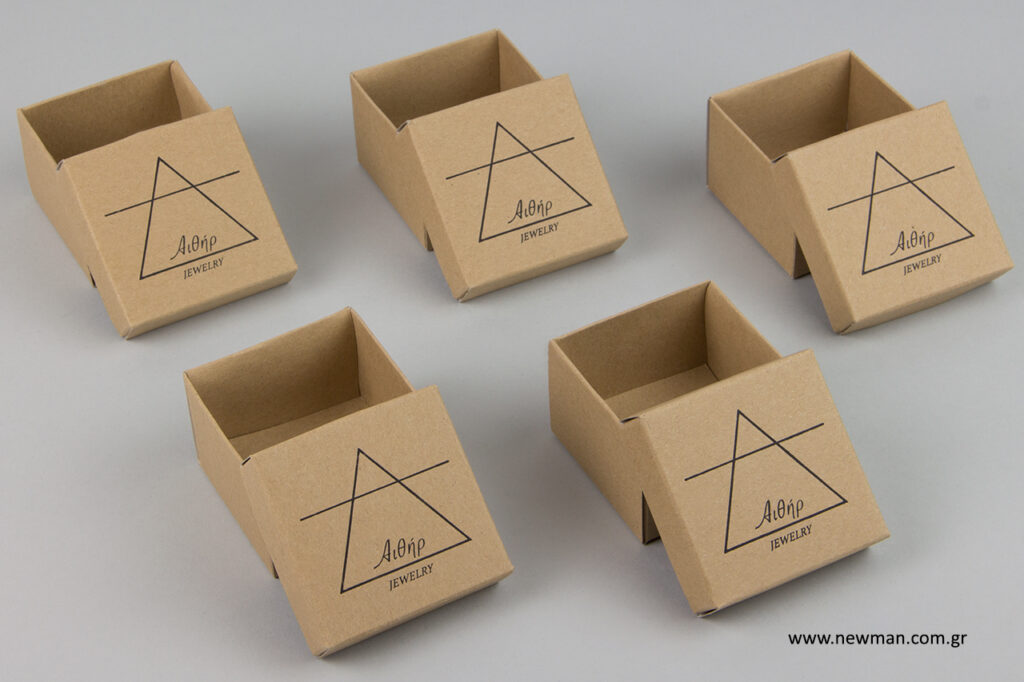 Aether: Hot-foil printing on bijoux boxes.