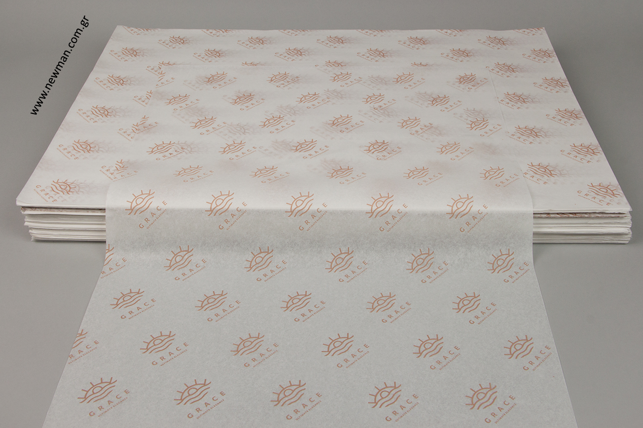 Printing on wholesale tissue paper.
