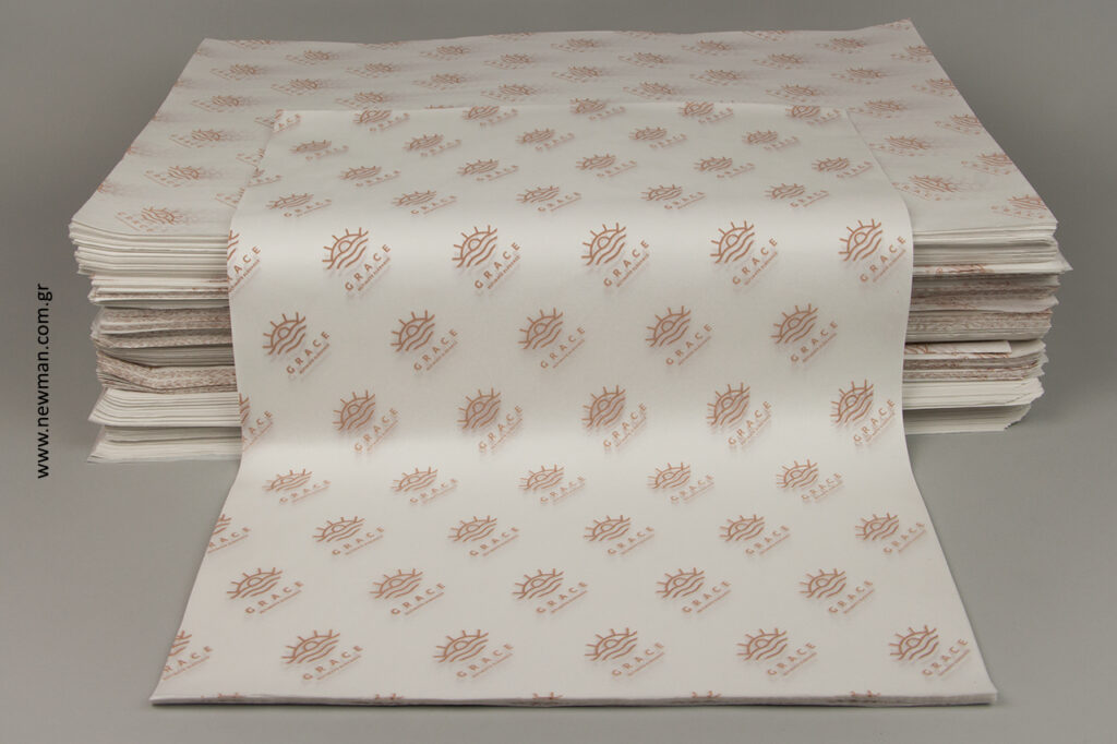 Grace jewels: NewMan tissue paper with logo printing.