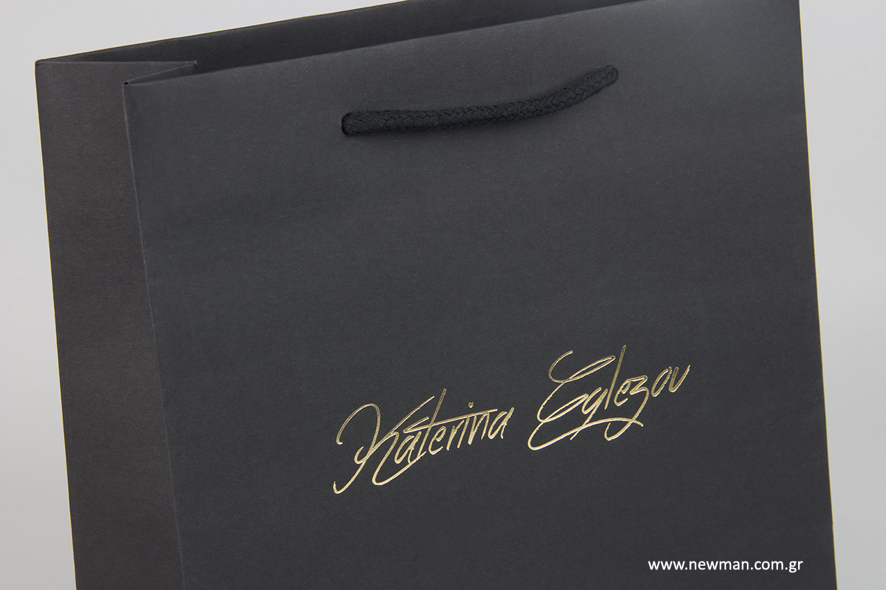 Gift bags for jewellery stores and clothing shops with a printed logo.