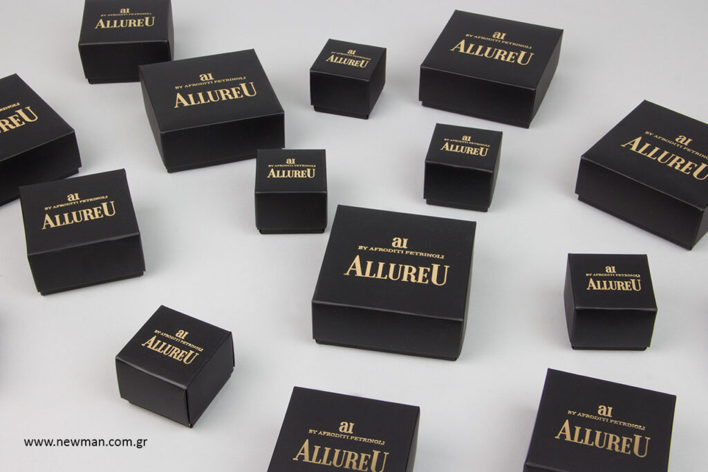AllureU - Aphrodite Petrinoli: NewMan printed packaging for bijoux.