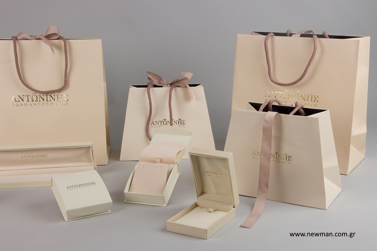 Jewellery packaging with logo printing.