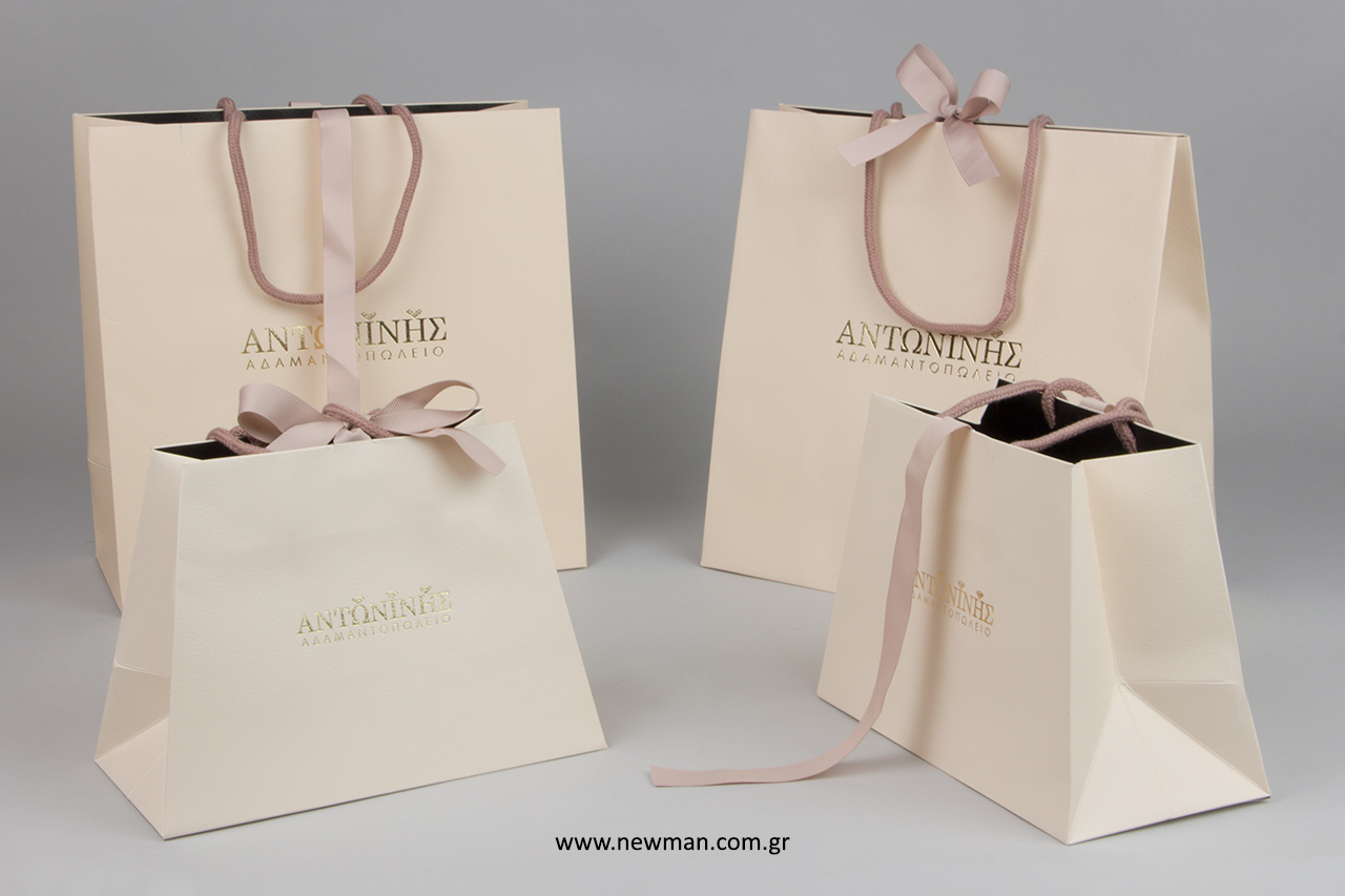 Luxury paper bags with logo.