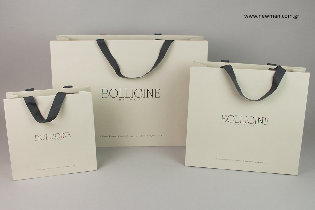 Printed luxury paper bags with logo.