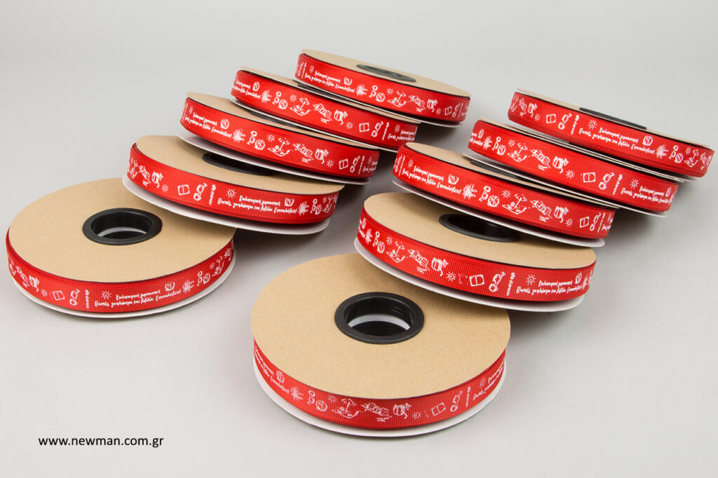 Dioptra publishing house: Logo printing on NewMan ribbons.
