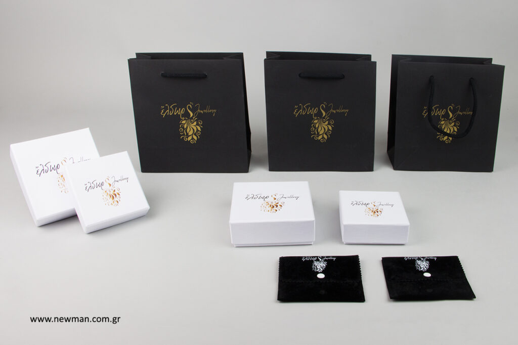 Eldor jewellery: Newman wholesale packaging with logo.