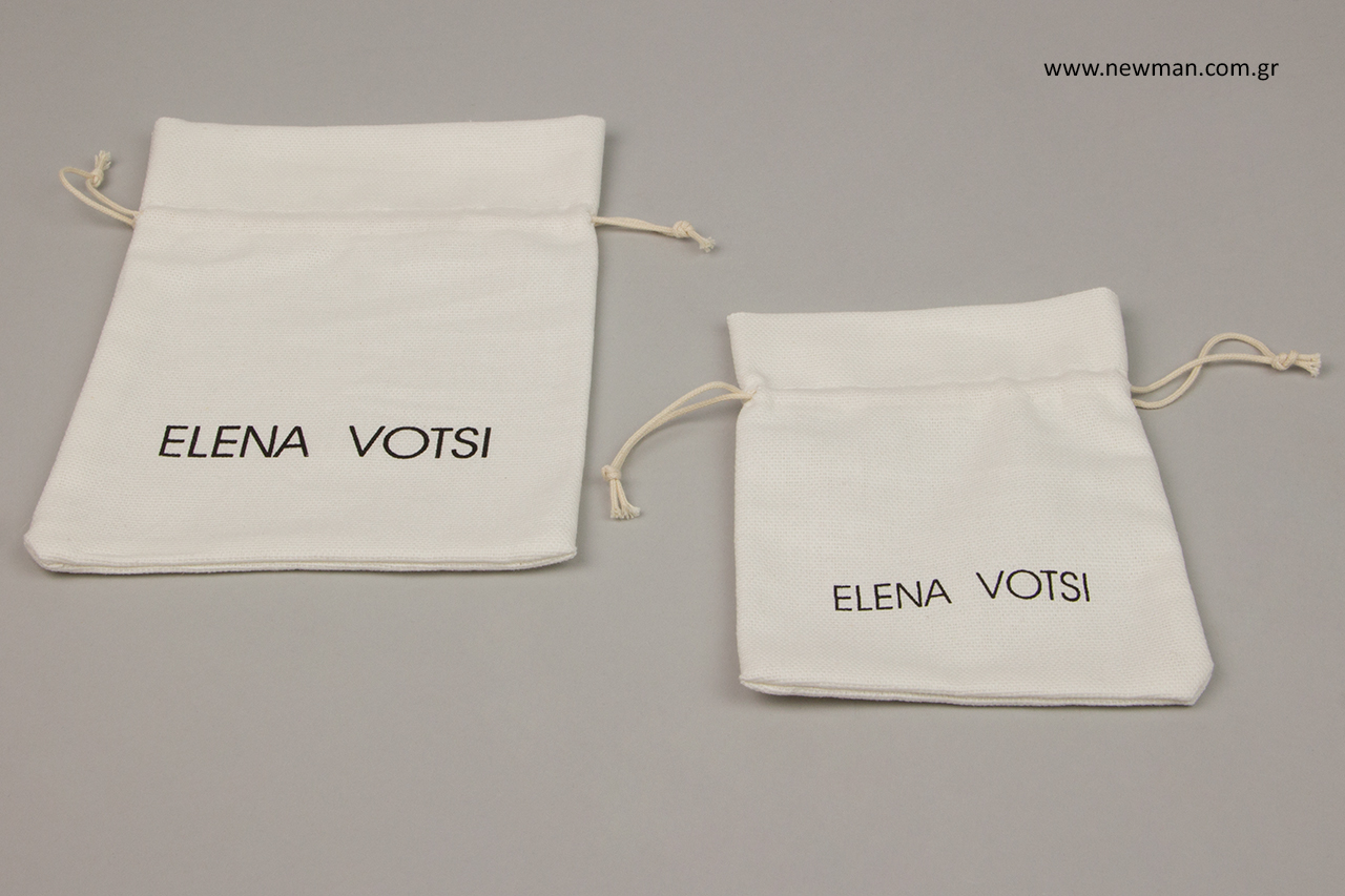 Branded packaging pouches with logo.