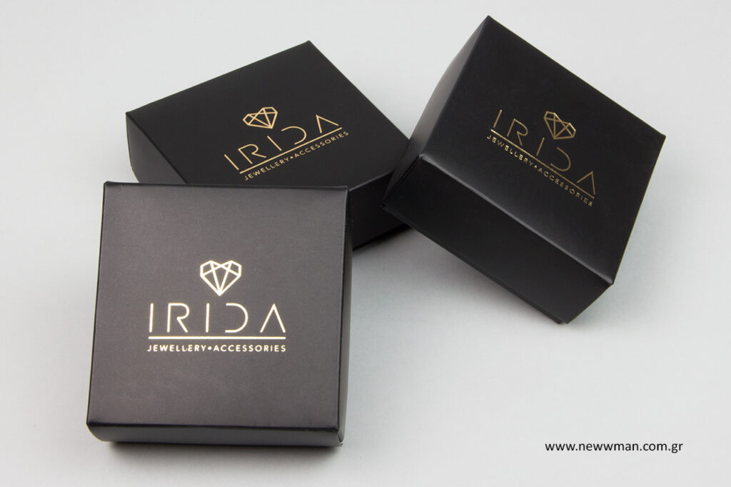 Irida jewellery and Accessories: Wholesale packaging boxes with print.