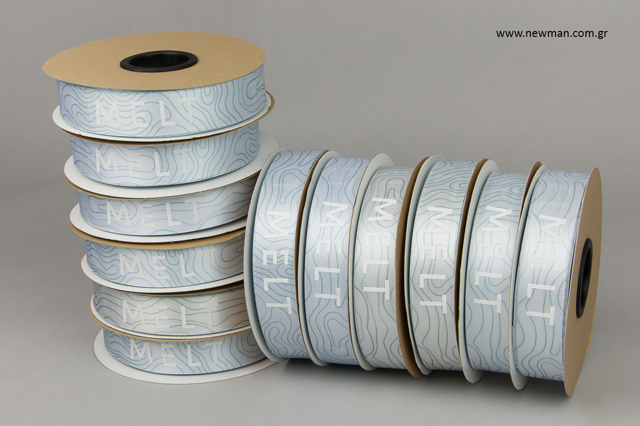 Digital and silk-screen printing on ribbons.