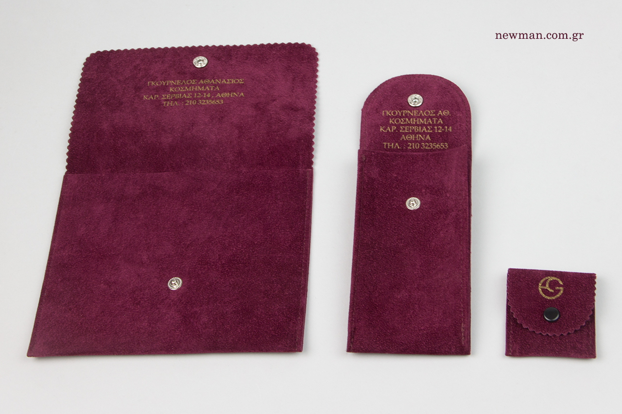 Company’s contact details were printed on the inside of the pouch while the company logo was printed on the outside.