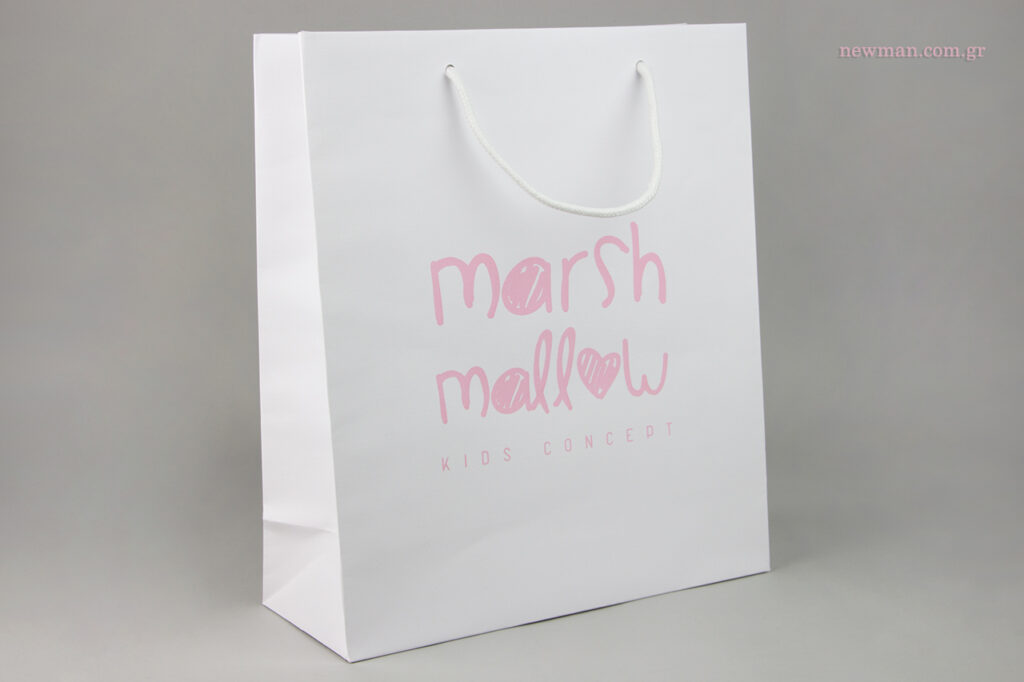 Marshmallow kid's concept Naxos: Wholesale branded bags with corporate print.