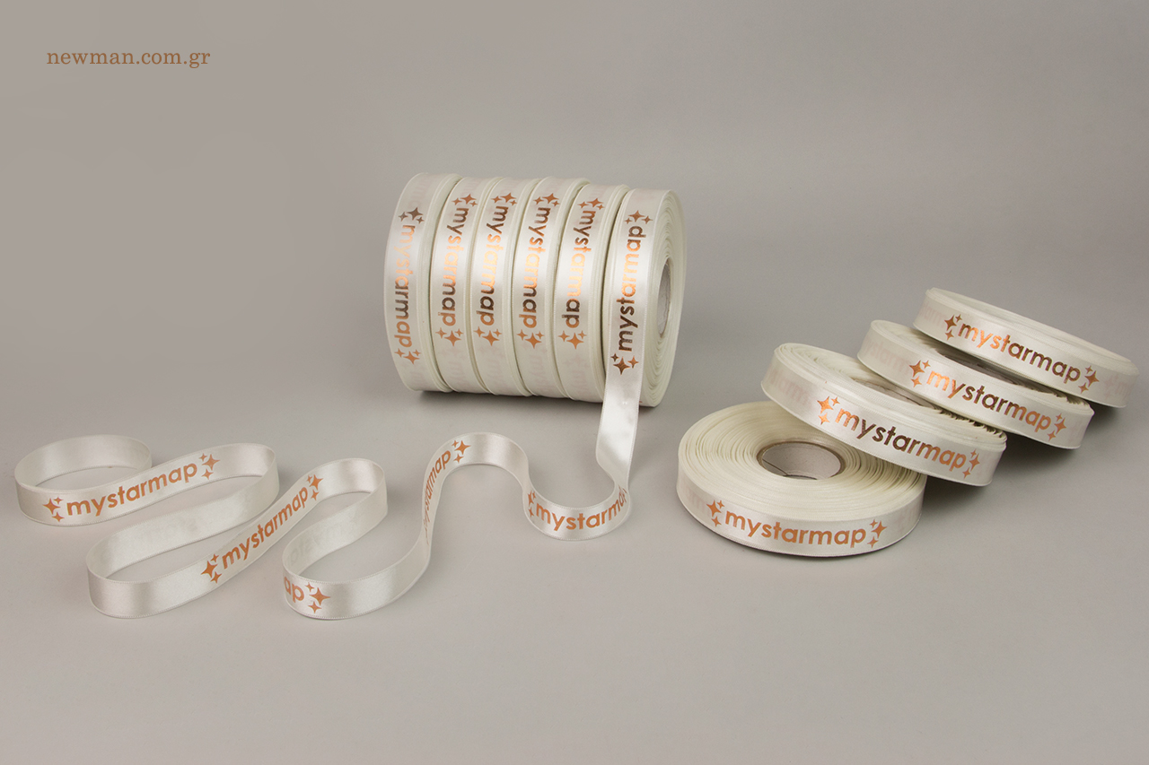 Wholesale printed ribbons with brand name.