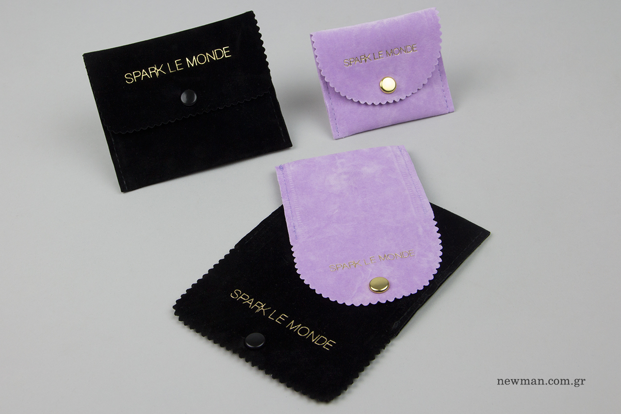 Printed jewellery pouches with logo.