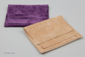 Laphine Jwls: Printed packaging pouches with corporate name.