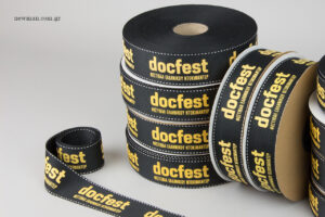 Greek Documentary Festival - docfest: Wholesale ribbons with logo printing.