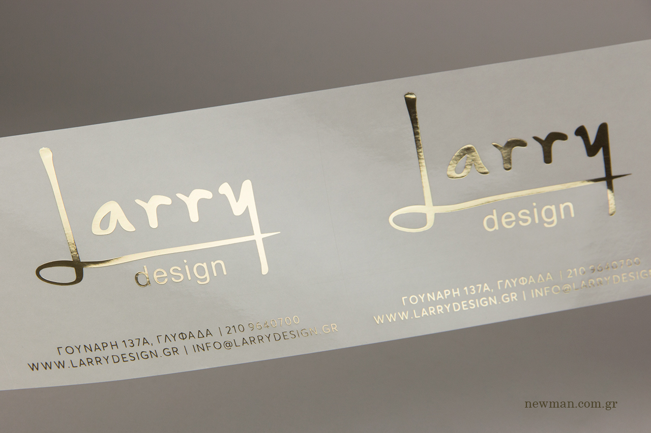 Packaging stickers for jewellery stores.