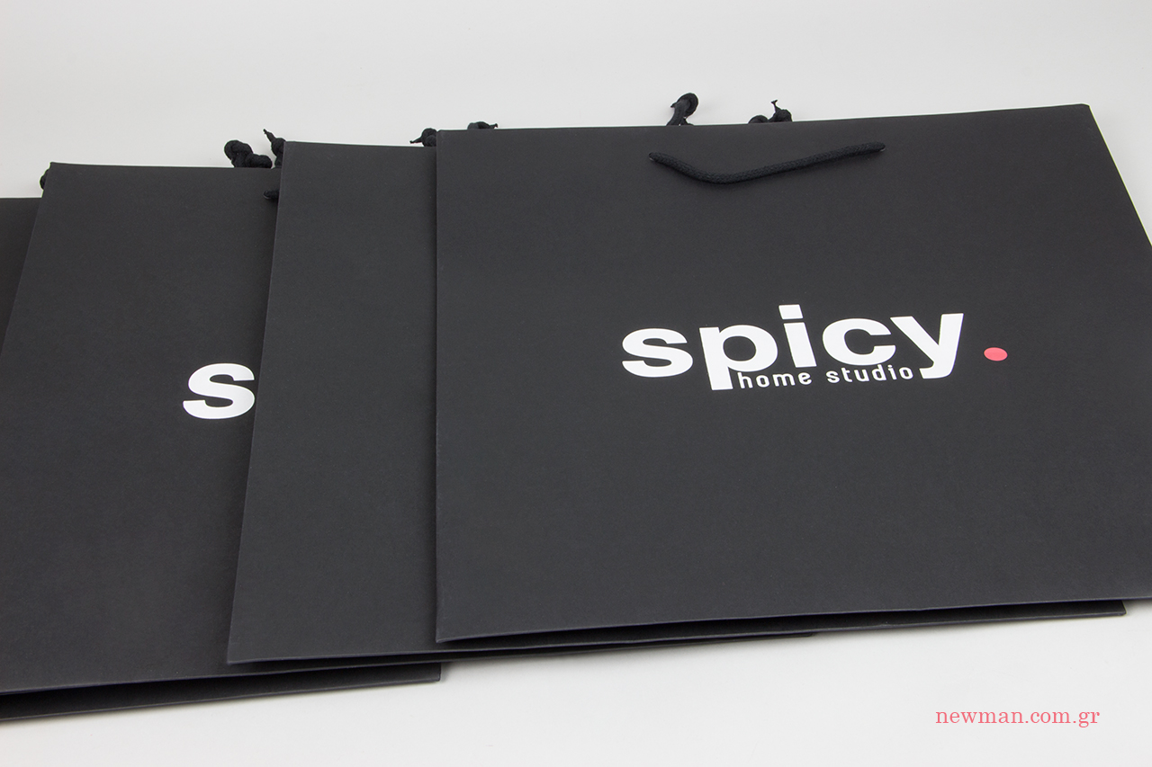 Two-color silk-screen printing on gift bags.