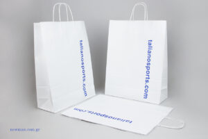 Talianos Sports: Brand name printing on paper bags.