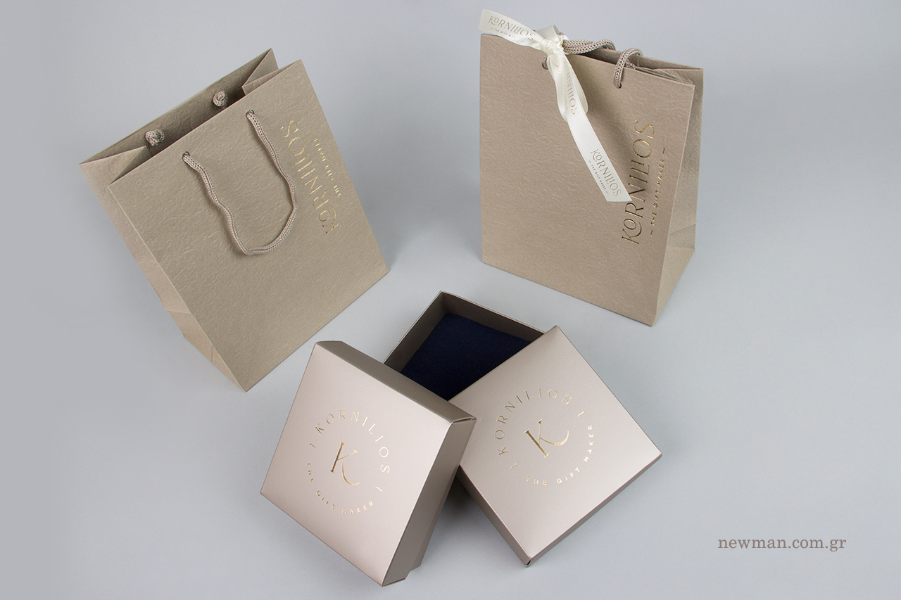 Wholesale packaging with corporate name.