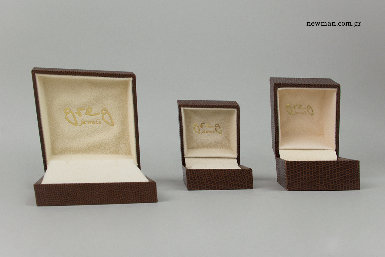 Corporate name printing on jewellery boxes.