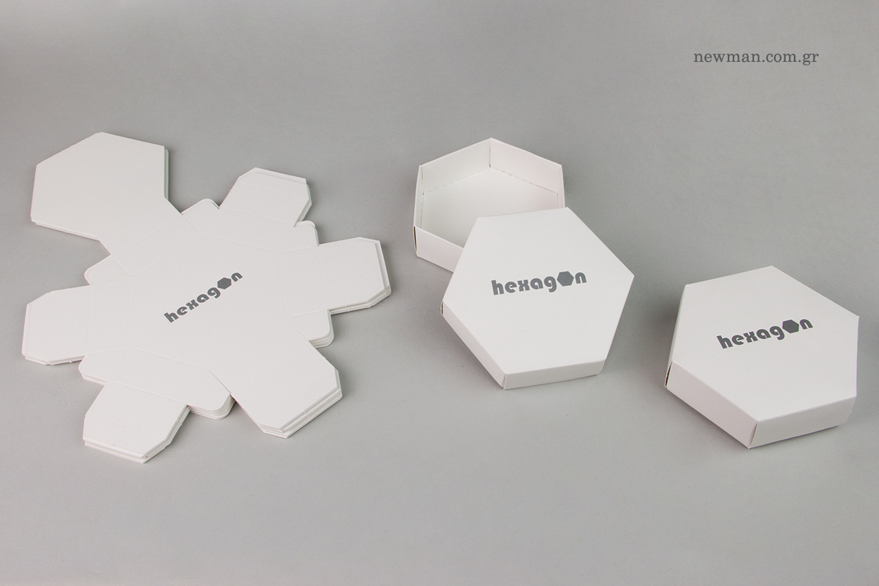 Wholesale hexagonal packaging for jewellery and small objects.