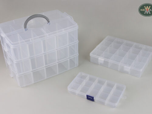 Polypropylene bead storage containers with removable grids – 3