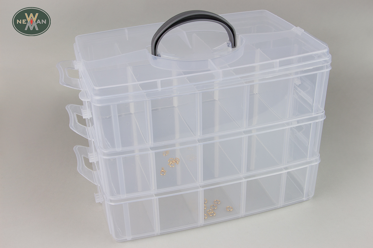 Polypropylene bead storage containers with removable grids – 3 sizes