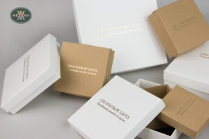 Creations by Giota: Business logo on bijoux boxes.
