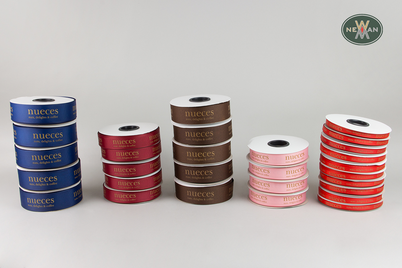 Decorative wholesale grosgrain ribbons with logo printing.