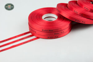 Rider Pro - Moto market: Hot-foil printing on satin ribbons.